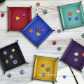 7"-Square Folding Leatherette Dice Tray for Dice Gaming